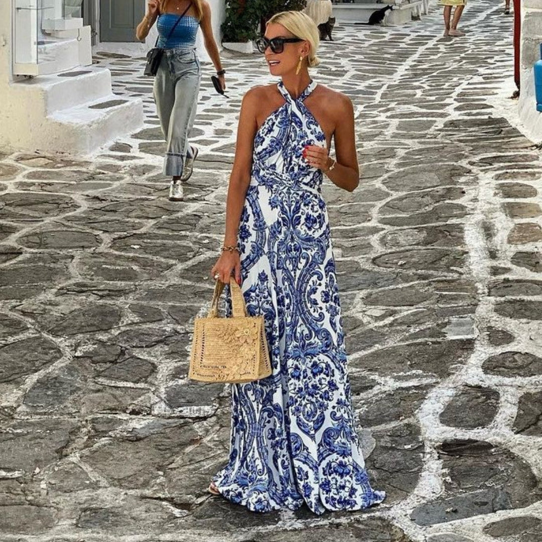 Alyssa | Elegant Halterneck Maxi Kjole