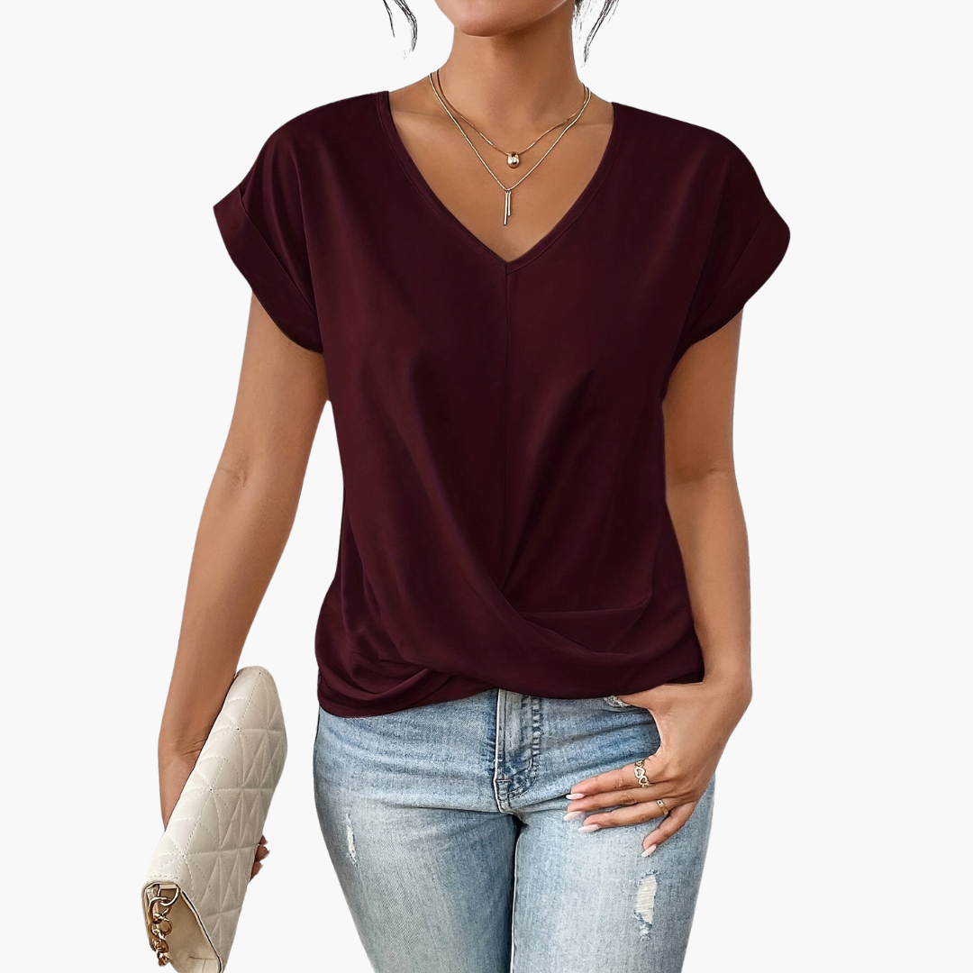 Clara | Casual T-shirt med Hjerteudskæring til Kvinder