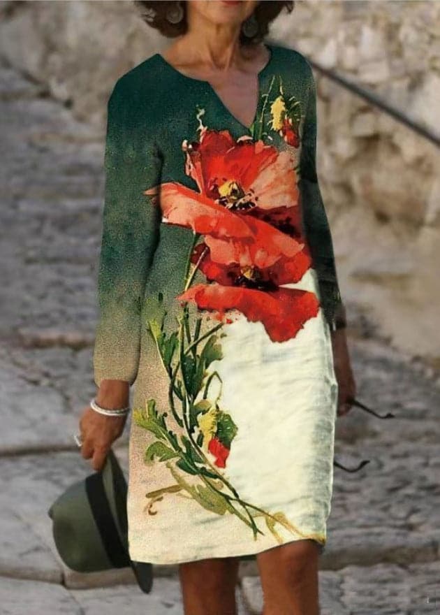 Helen | Stilfuld V-hals Langærmet Bluse med Knapdesign