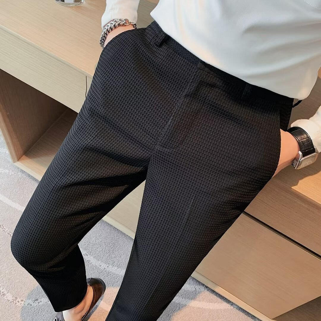 Ralph | Herre Cropped Bukser – Slim Fit – Tekstureret Stof – Moderne Smart Casual