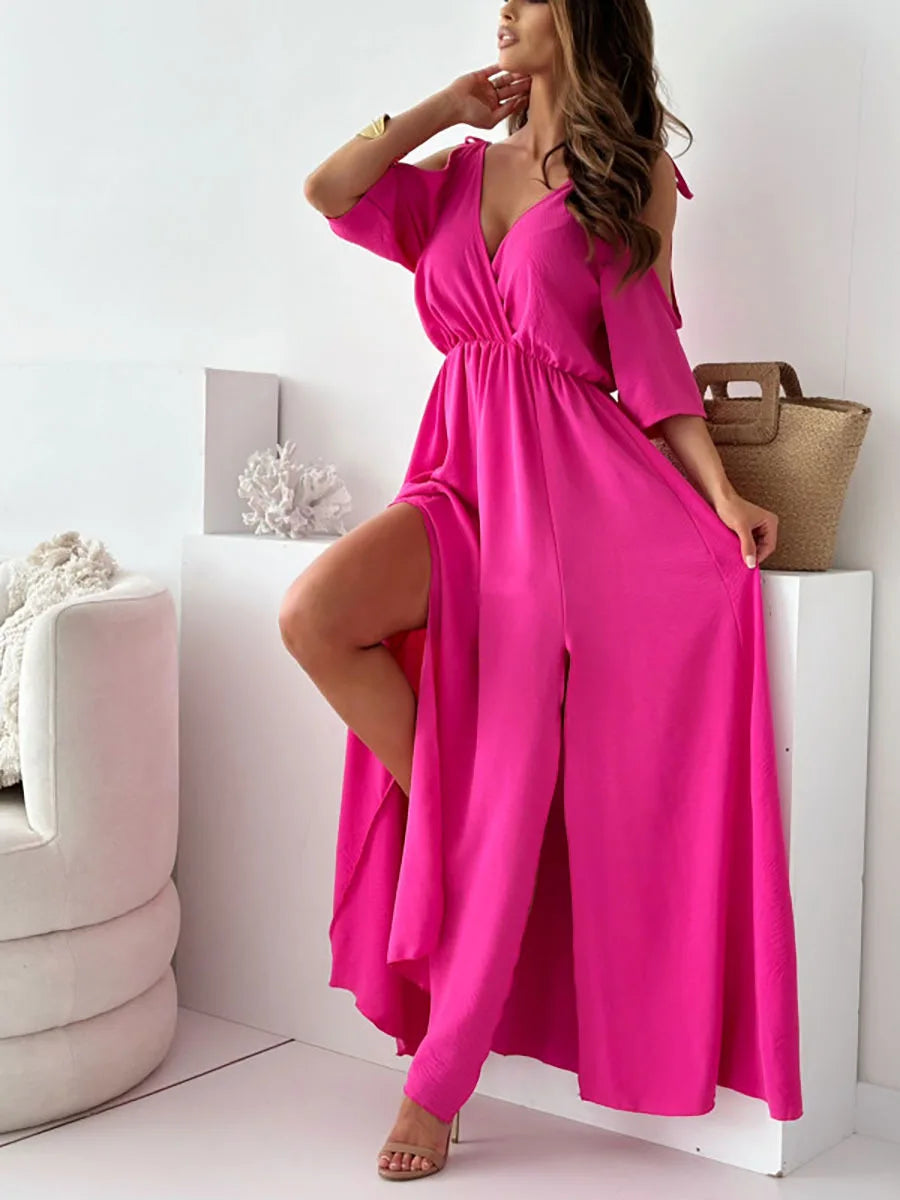 Amy | Elegant Cold-Shoulder Maxi Kjole