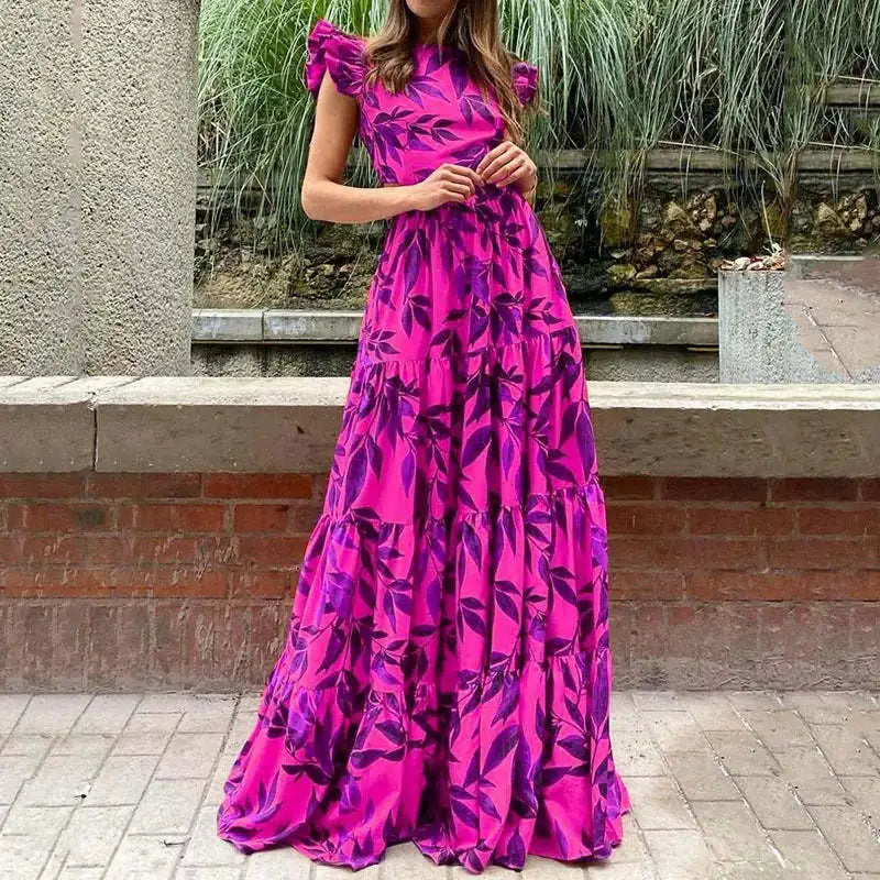 Valerie | Elegant Maxikjole med Tropisk Print til Sommer