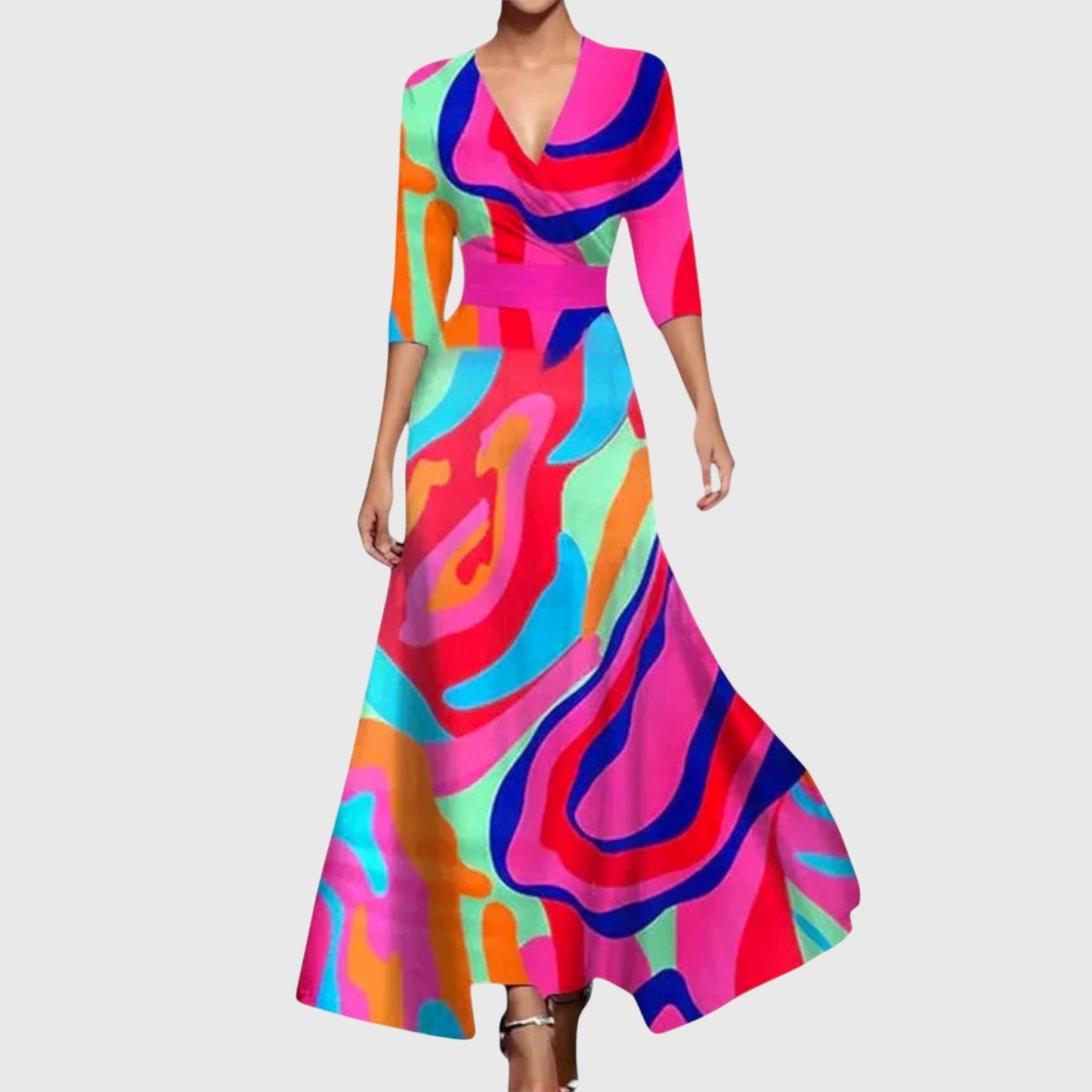 Donna | Kvinders V-hals Wrap Maxi Kjole