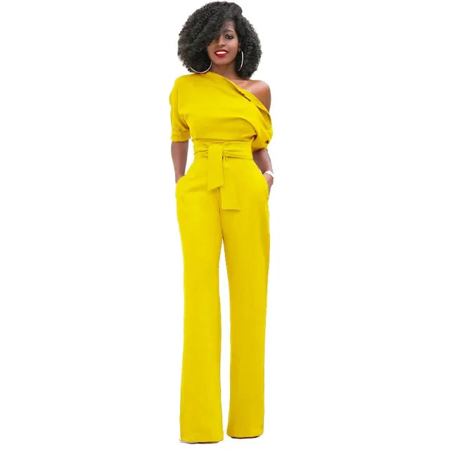 Grace | Kvinders One Shoulder Belted Jumpsuit