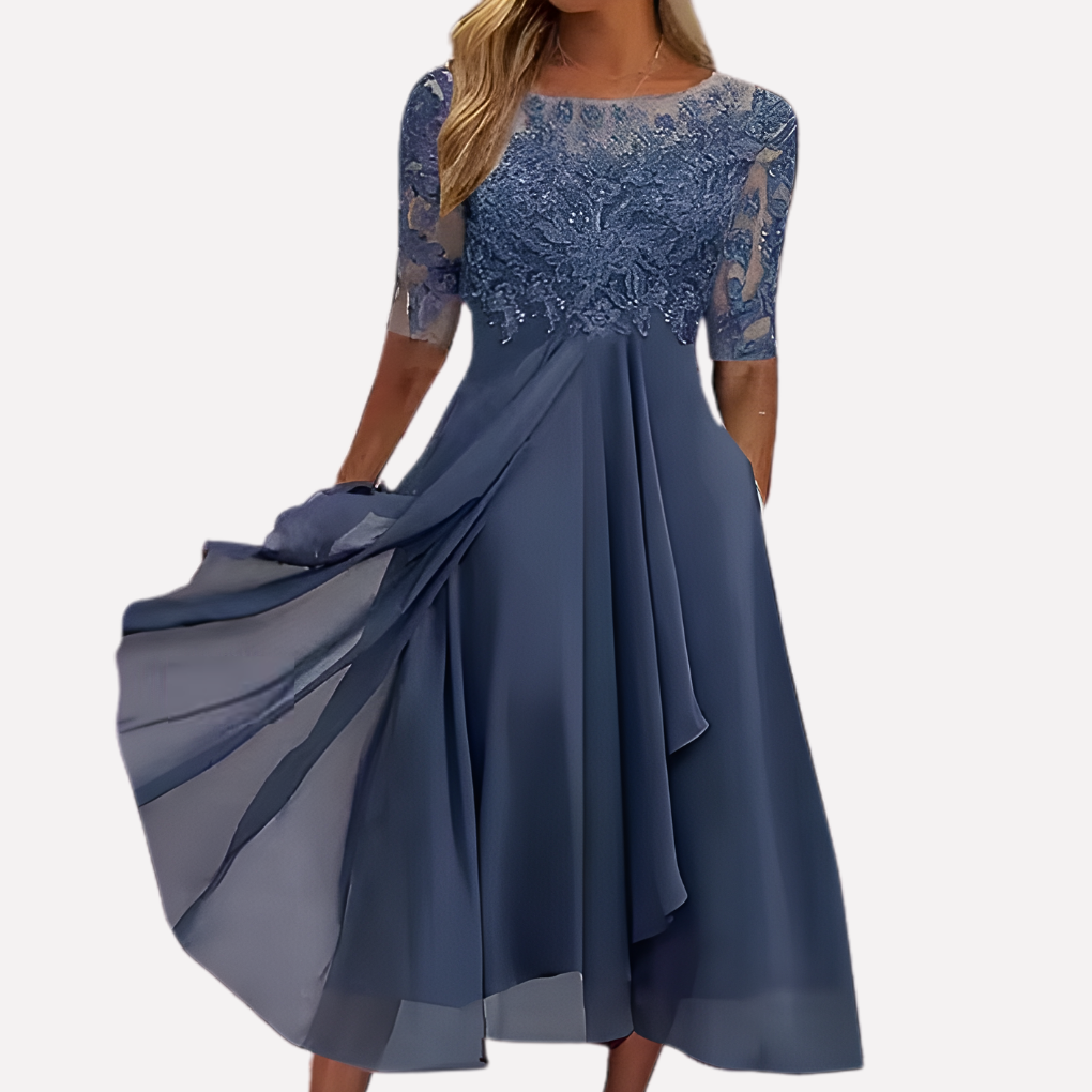 Lori | Kvinders Blonde A-Line Midi Kjole