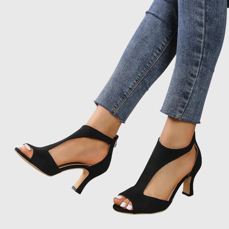 Sadie | Kvinders Peep Toe T-Rem Hæle