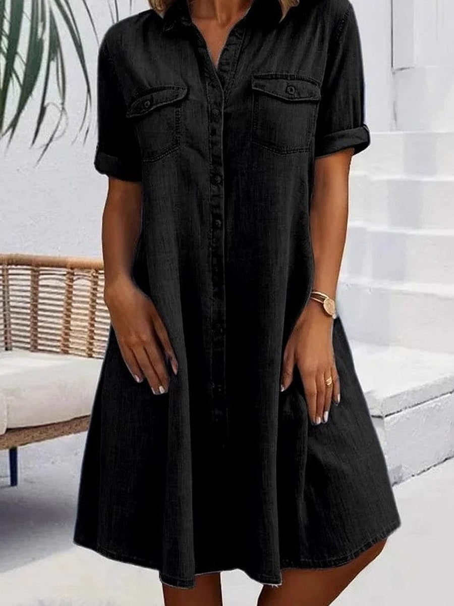 Patricia | Midi Casual Kjole i Denim