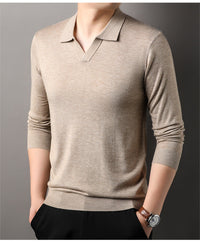 Benjamin | Herre Langærmet V-Hals Polo T-shirt