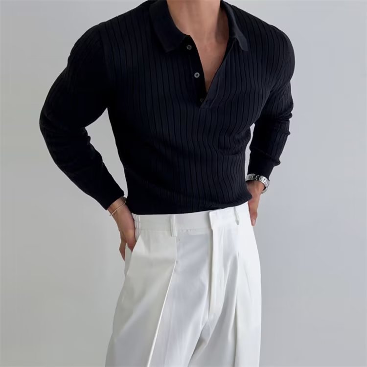 Douglas | Herre Slim Fit Langærmet Polo Shirt