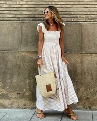 Christine | Elegant Ærme Smocked Maxi Kjole