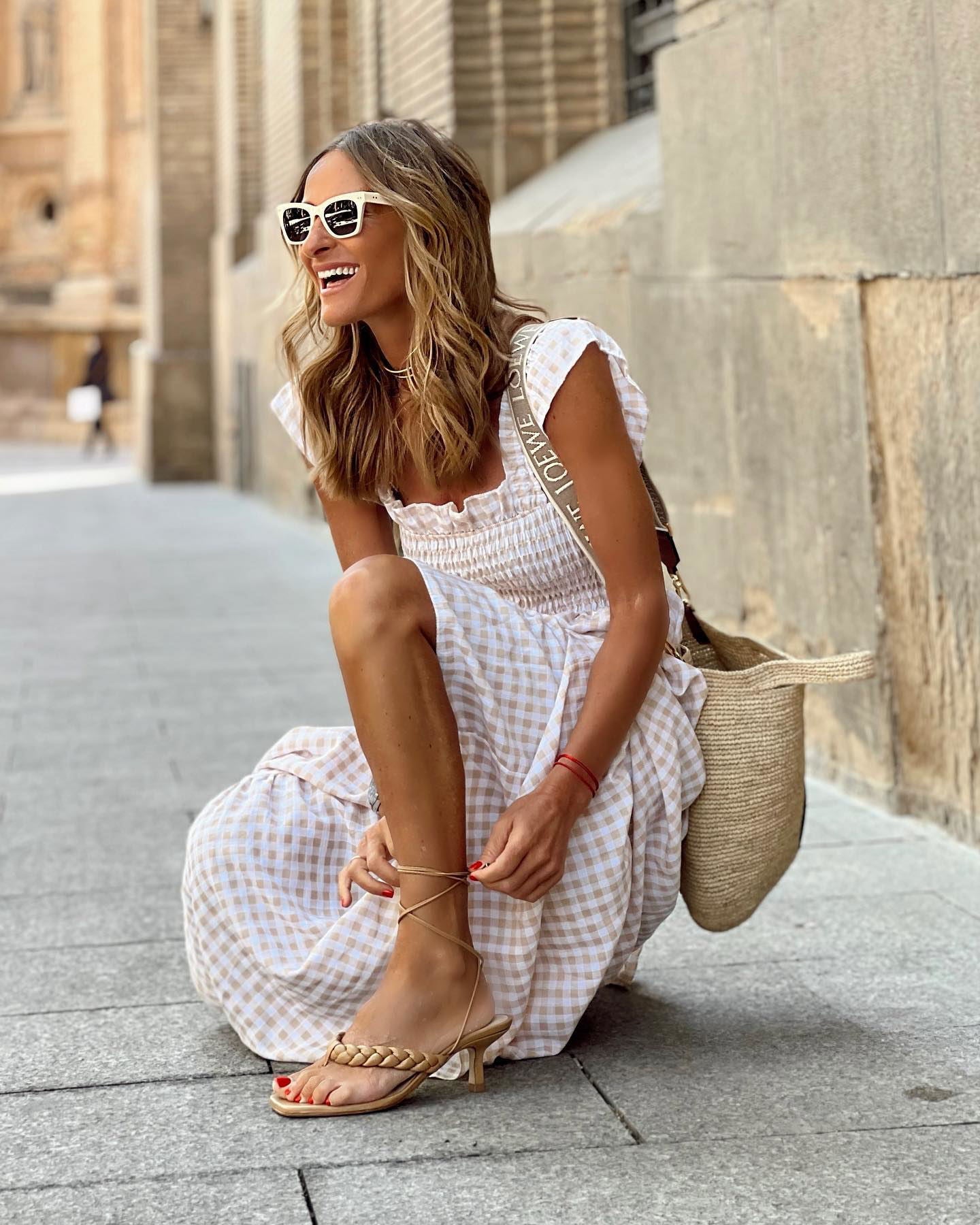 Christine | Elegant Ærme Smocked Maxi Kjole