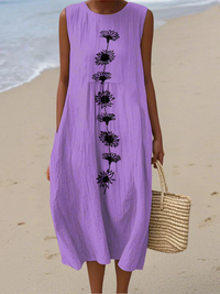 Emma | Violet Bloom Midi Kjole
