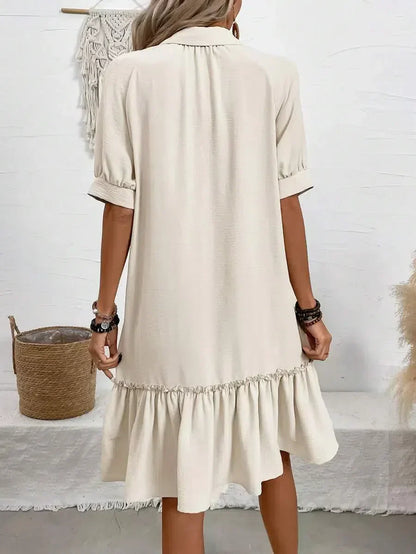 Rachel | Elegant Down Ruffle Kjole til Enhver Lejlighed
