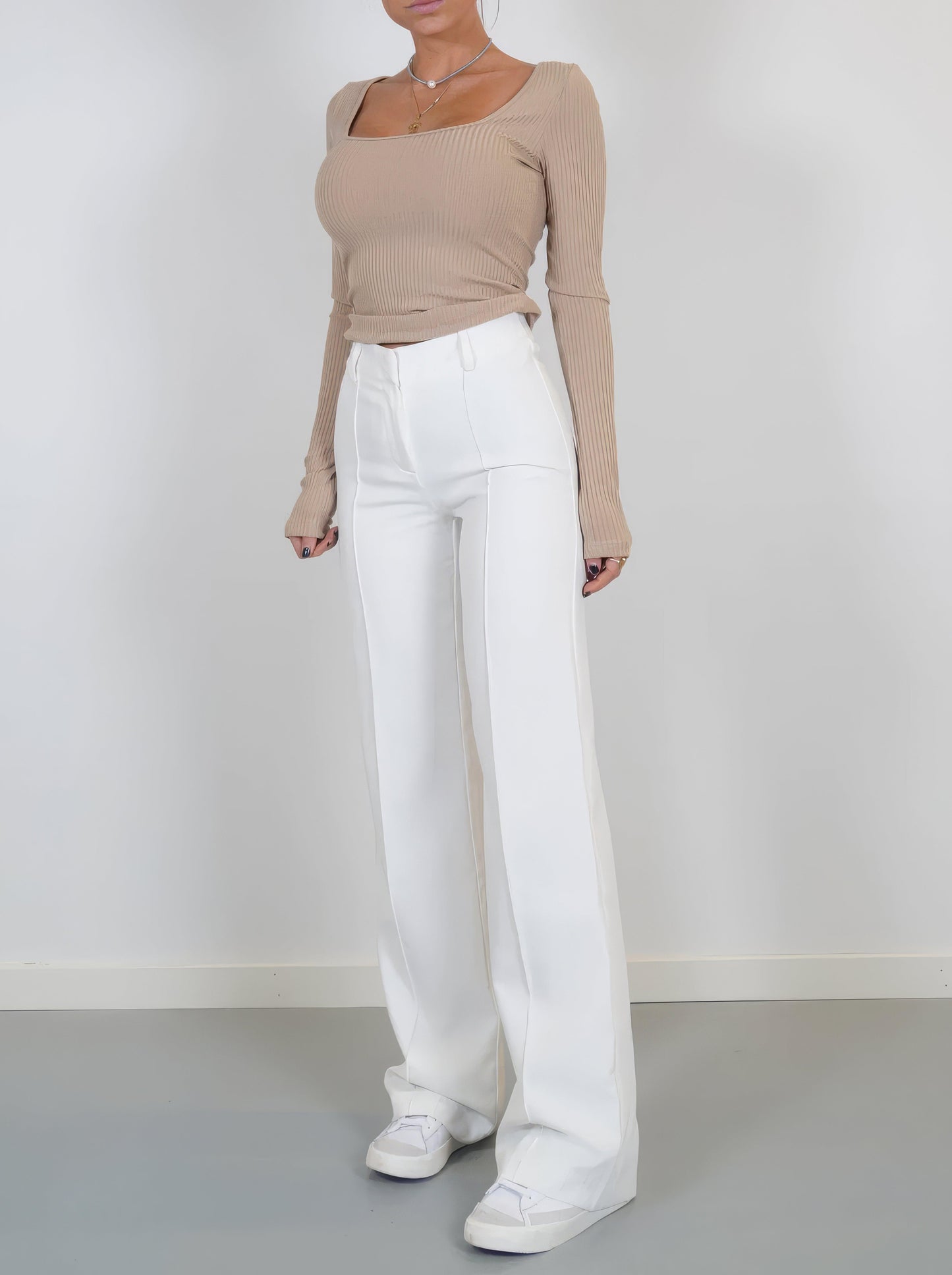 Faith | Elegant Høj Talje Bred Ben Bukser