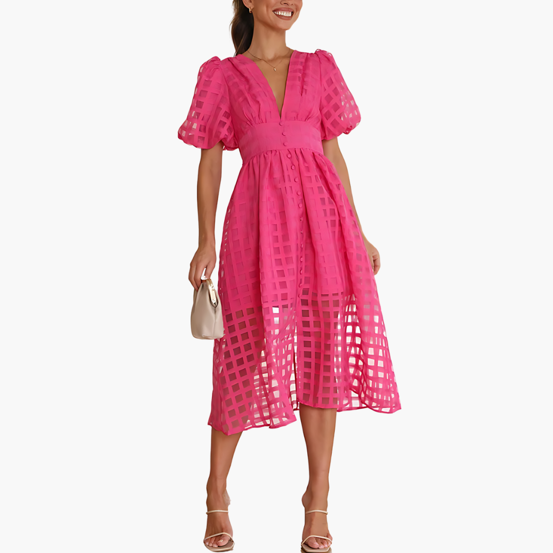 Liliana | Elegant Sommer Midi Kjole til Ubesværet Stil