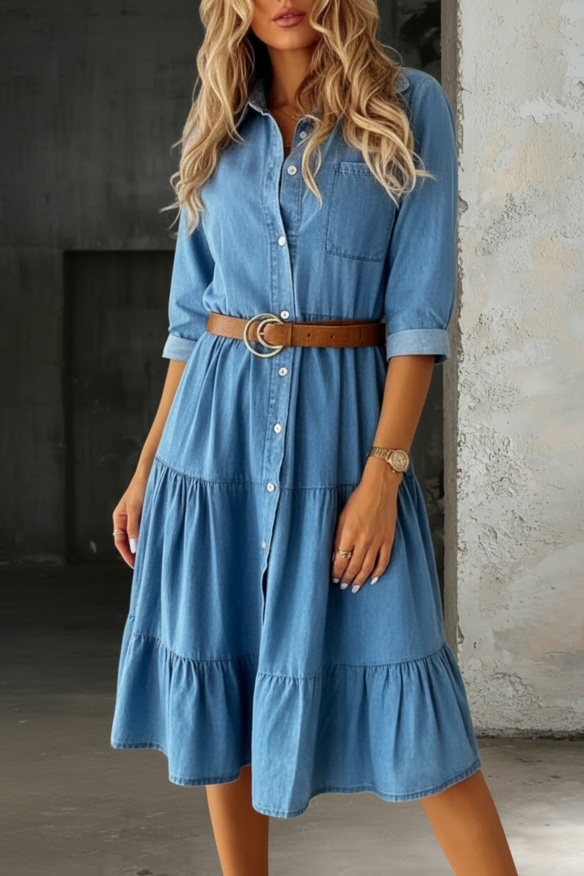 Barbara | Elegant Casual Kjole i Denim