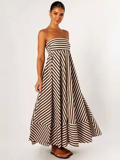 Jayla | Elegant Off-Shoulder Maxi Kjole til Uanstrengt Stil