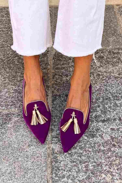 Portia - Mokkasiner med frynser boho