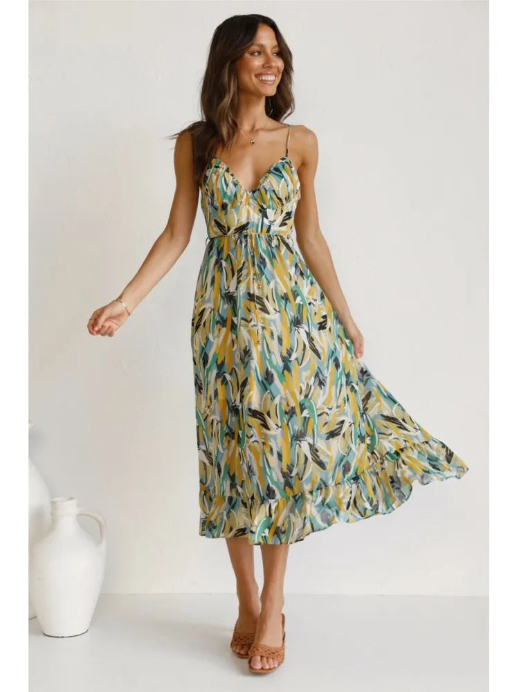 Emma | Stilfuld Elegant Midi Kjole