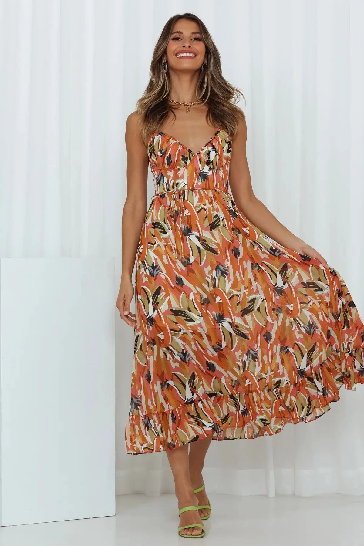 Emma | Stilfuld Elegant Midi Kjole