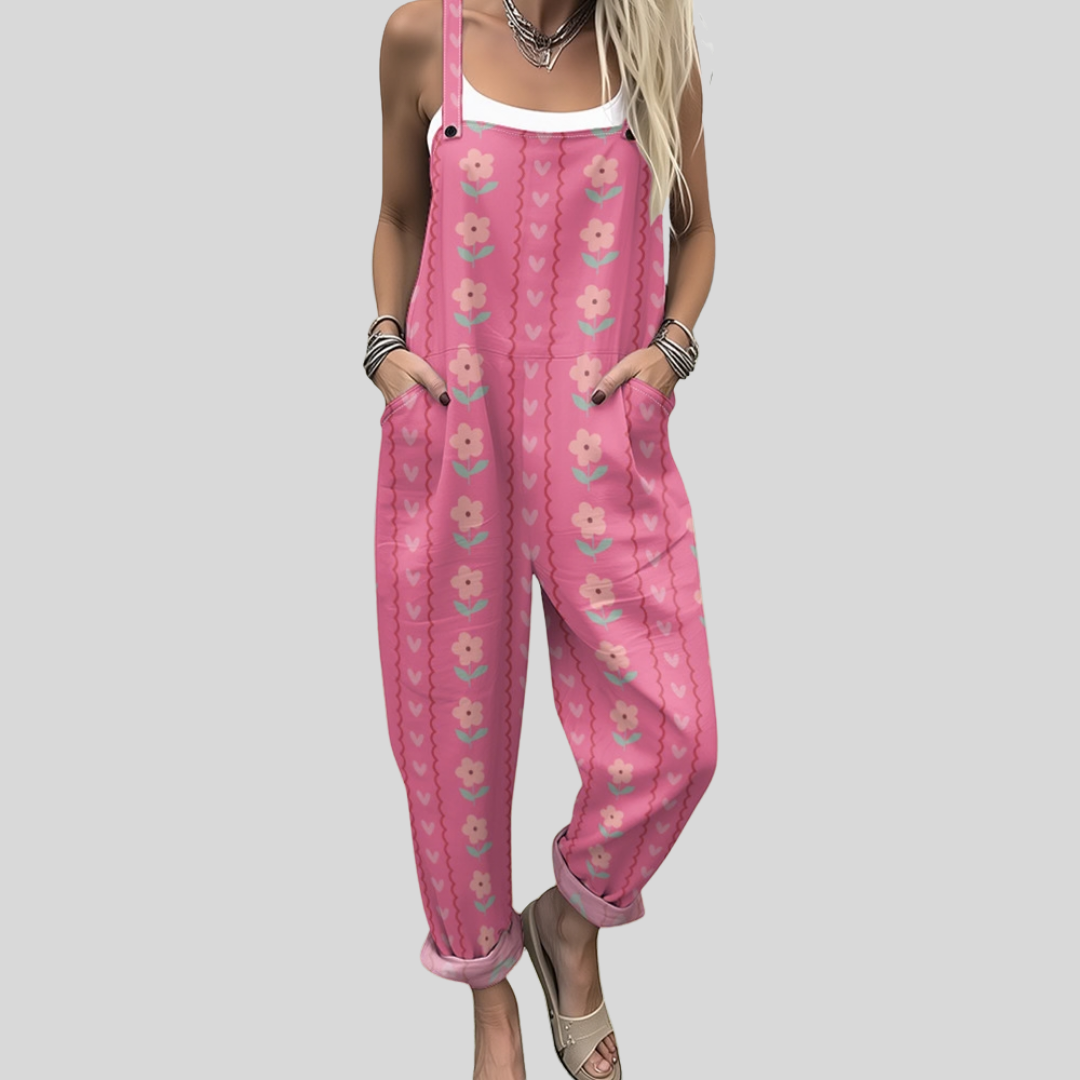 Helene – Pink daisy smækbukser