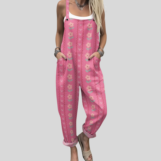 Helene – Pink daisy smækbukser