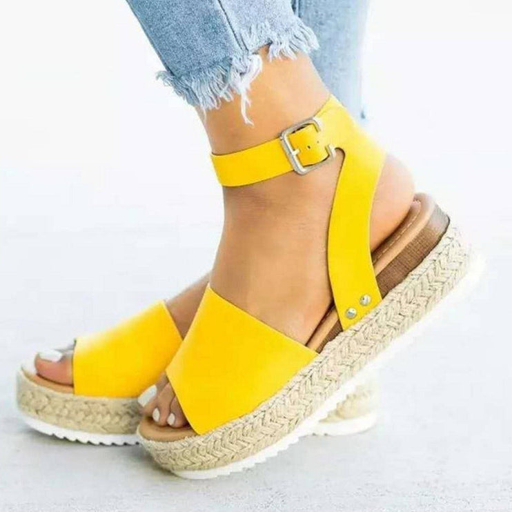 Jordan | Kvinders Jute Wedge Sandaler - Stilfulde Platform Sko