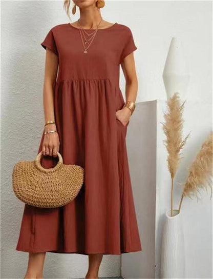 Sylvia | Elegant Afslappet Midi Kjole