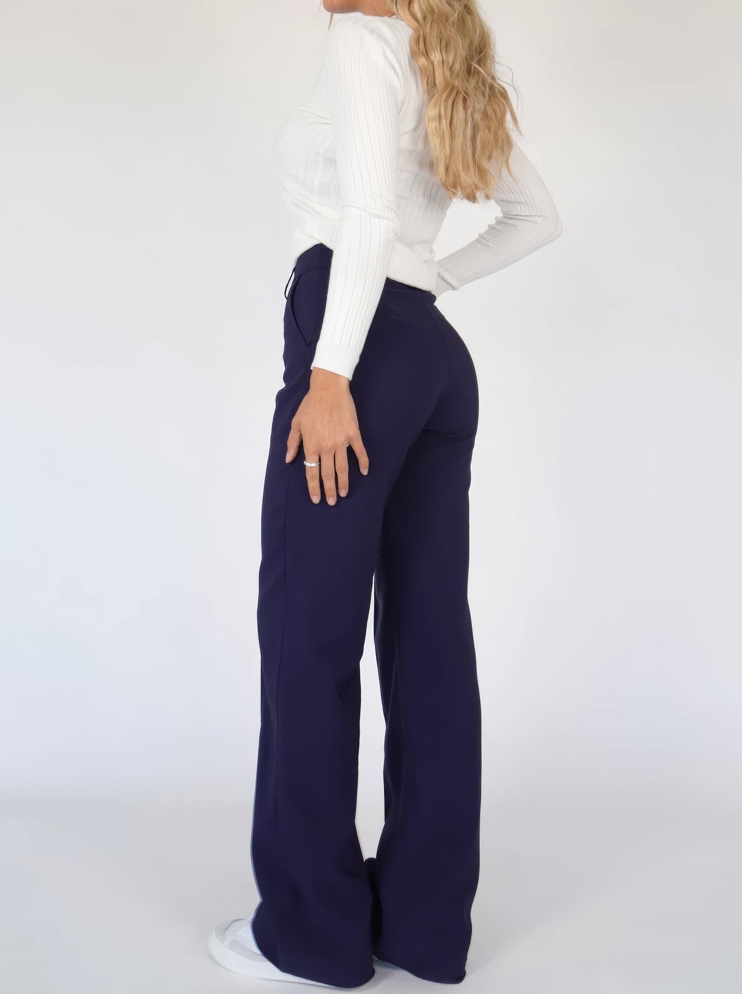 Faith | Elegant Høj Talje Bred Ben Bukser