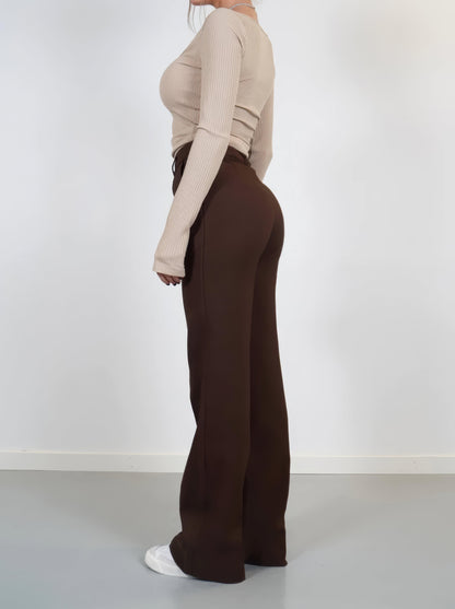 Faith | Elegant Høj Talje Bred Ben Bukser