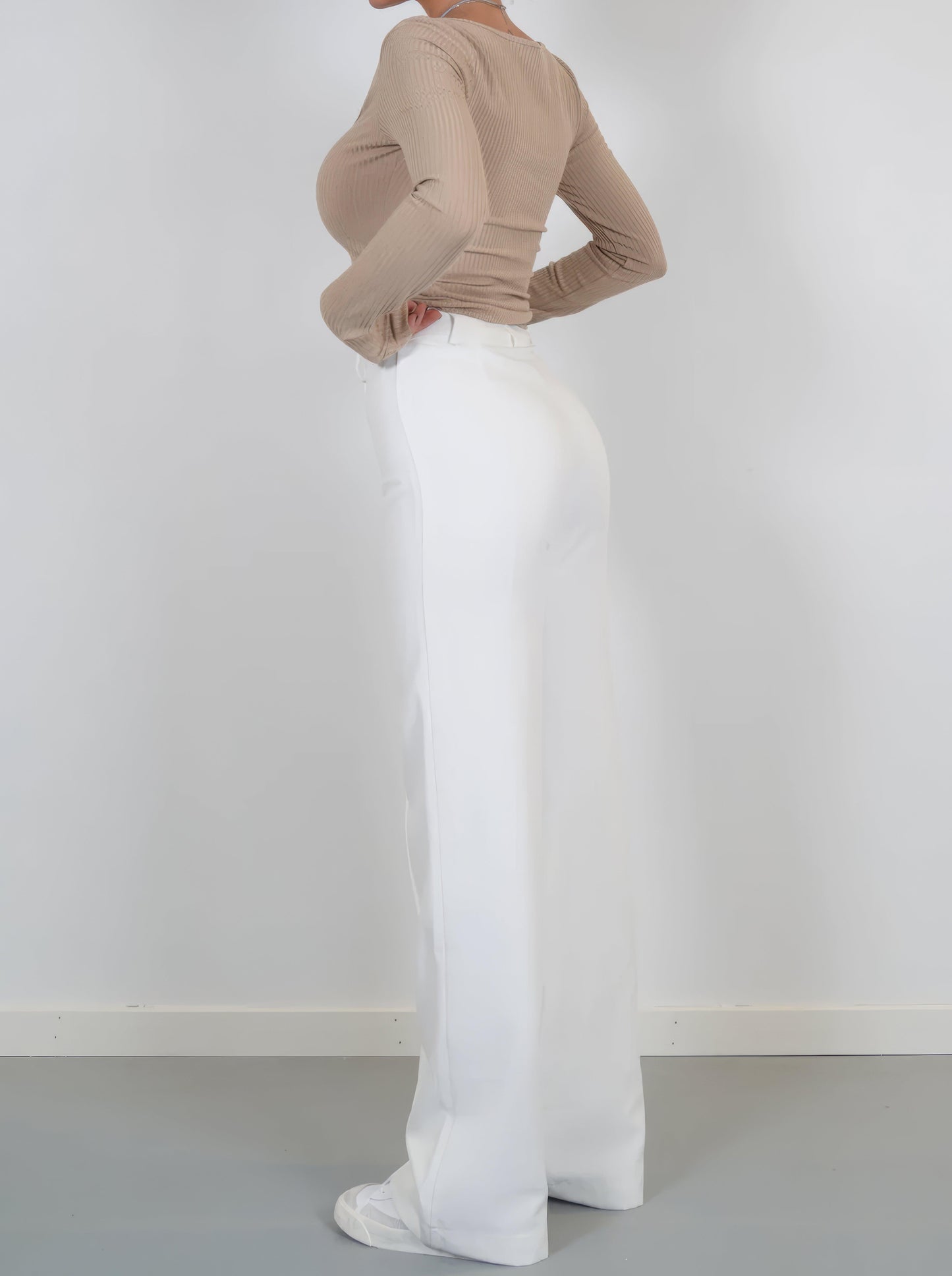 Faith | Elegant Høj Talje Bred Ben Bukser