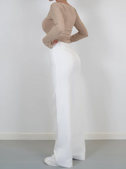 Faith | Elegant Høj Talje Bred Ben Bukser