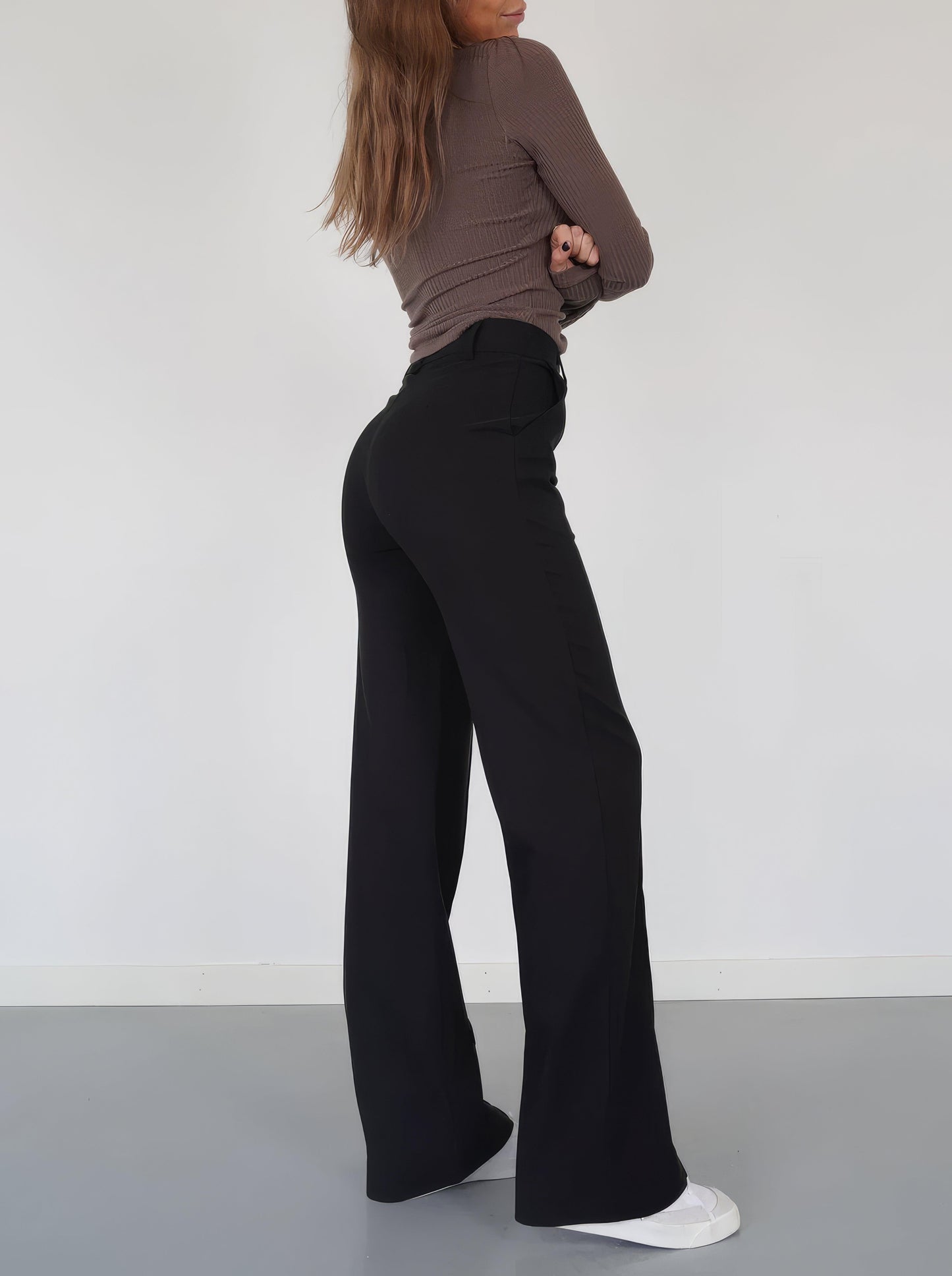 Faith | Elegant Høj Talje Bred Ben Bukser
