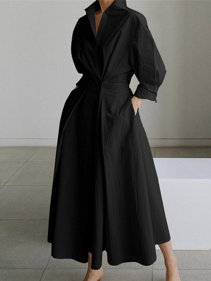Mathilda | Elegant Skjortekjole med Knapper