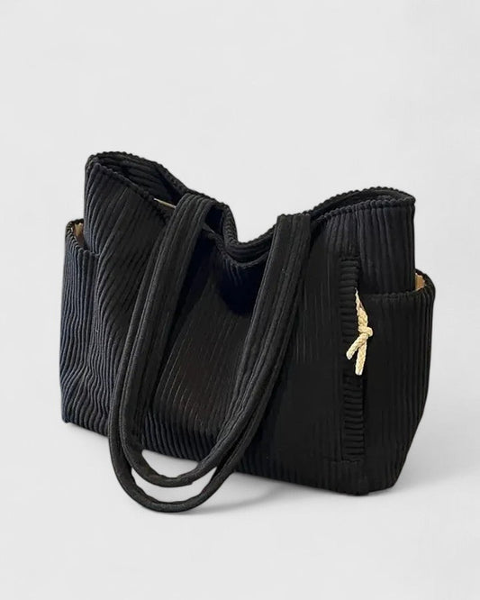 Liorane | Luksuriøs Ribbede Tote Bag med Snore Detalje