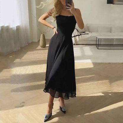 Eva | Kvinders Elegante Ærmeløse Ensfarvede Kjoler