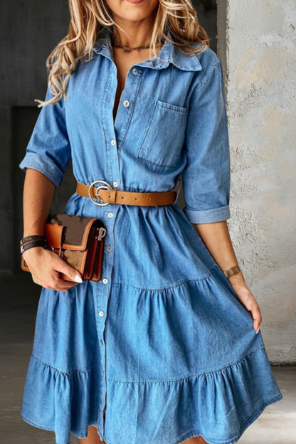 Barbara | Elegant Casual Kjole i Denim