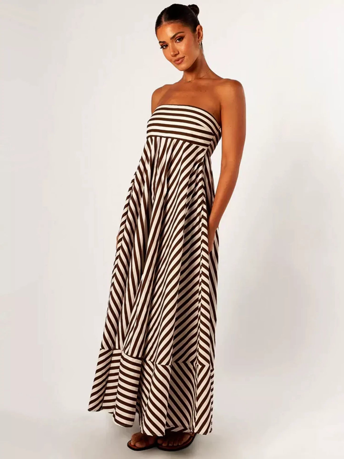 Jayla | Elegant Off-Shoulder Maxi Kjole til Uanstrengt Stil