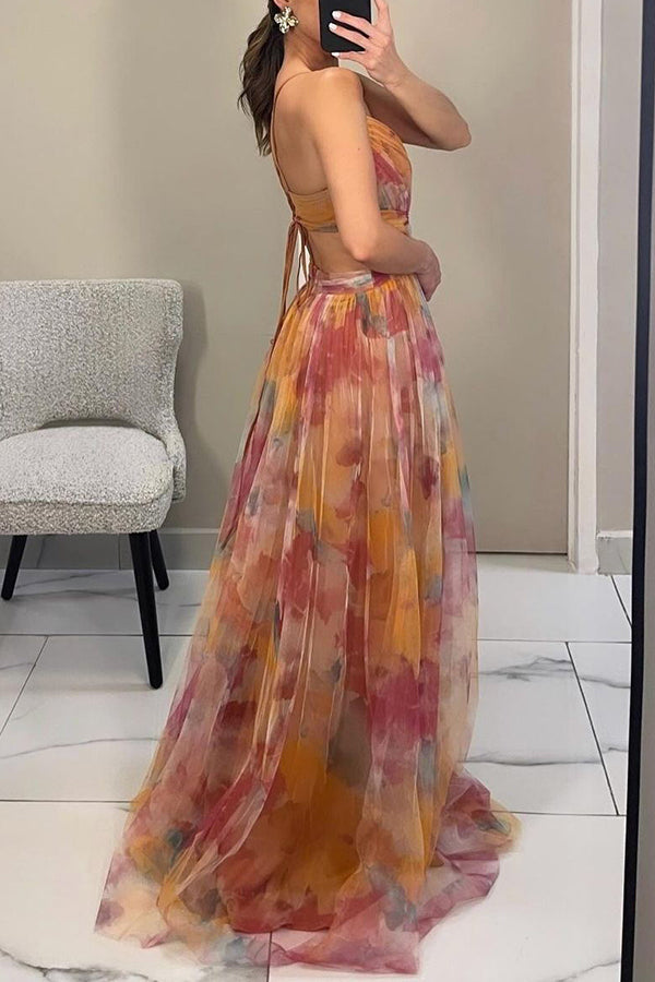 Madeline | Blomstret Maxi Kjole for Ubesværet Elegance