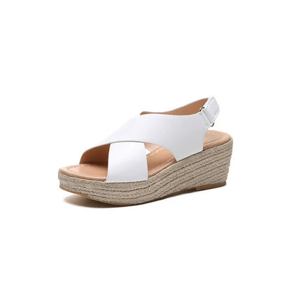 Monika | Stilfulde Wedge Sandaler med Krydsremme