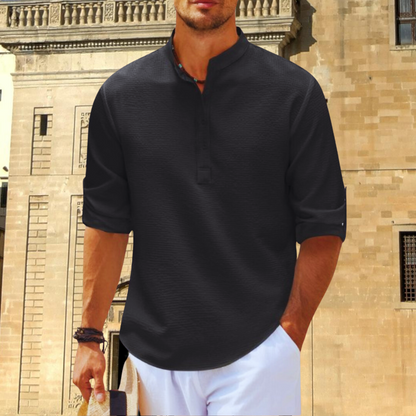 Christopher | Elegant Up Collar Skjorte med Tidøst Stil