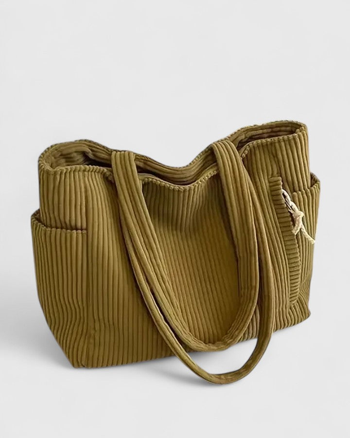 Liorane | Luksuriøs Ribbede Tote Bag med Snore Detalje