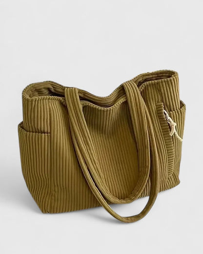 Liorane | Luksuriøs Ribbede Tote Bag med Snore Detalje