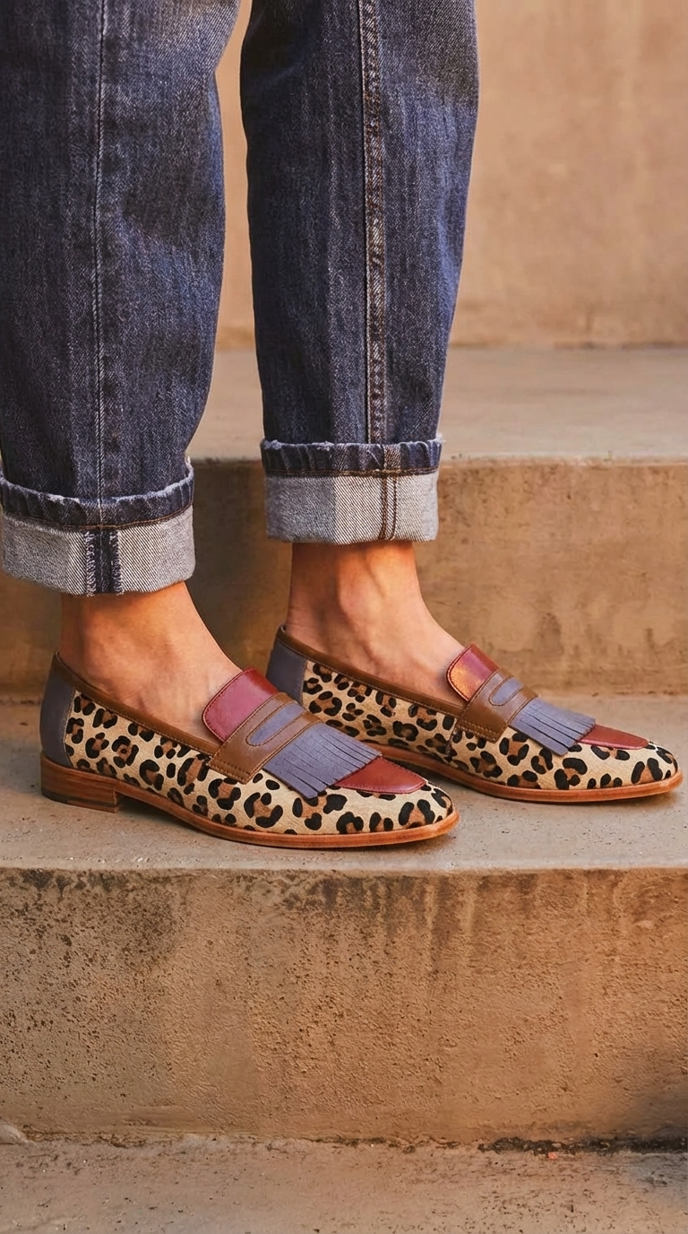 Zelda - Elegant Leopard Mokkasiner
