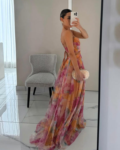 Madeline | Blomstret Maxi Kjole for Ubesværet Elegance