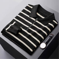 Jared | Herres Half-Zip Stribet Polo T-shirt