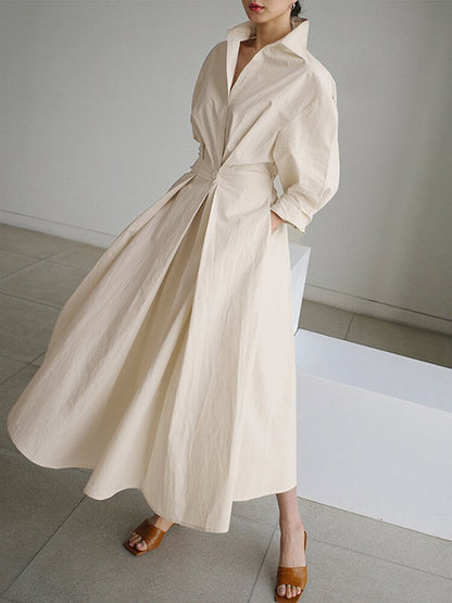 Mathilda | Elegant Skjortekjole med Knapper