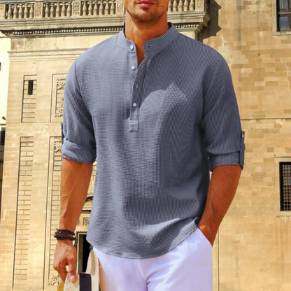 Christopher | Elegant Up Collar Skjorte med Tidøst Stil
