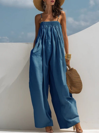 Madison | Denim jumpsuit med brede ben