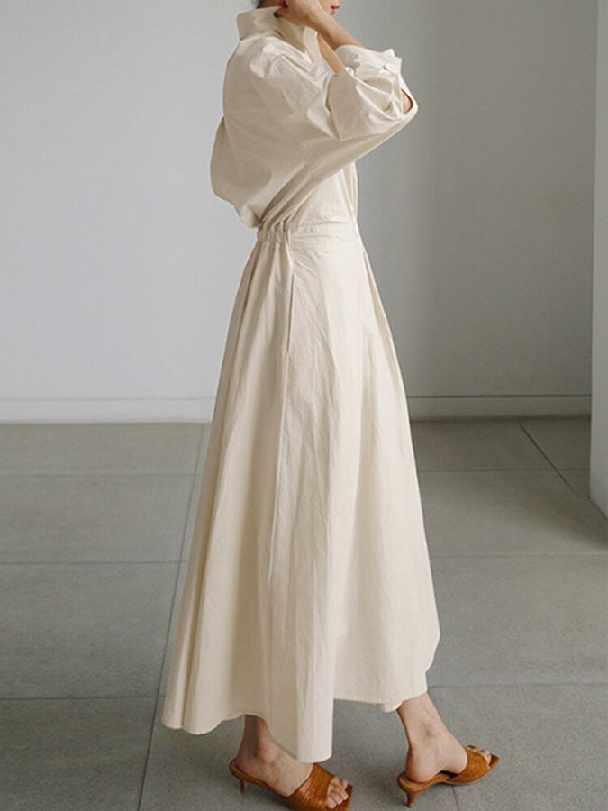 Kimberly | Chic Midi Kjole med Knaplukning
